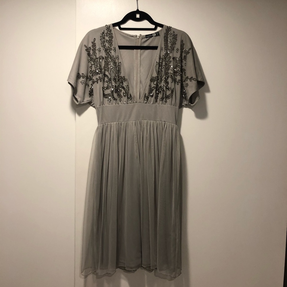 Boohoo Embroidered Dress